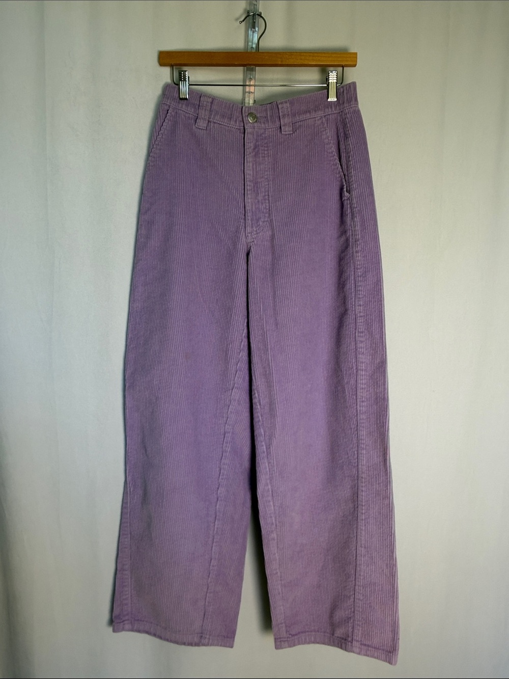 OBEY Donna Big Corduroy Pants Size 26 (2) Purple Rose Wide Leg Baggy Embroidered